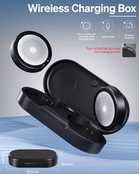 Doohoeek sisak fülhallgató Bluetooth, töltőtokkal, LED kijelző, IPX5 6
