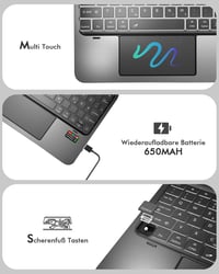 Doohoeek ultralahké puzdro s Bluetooth klávesnicou a LCD displejom pre iPad 11. gen. 2025 (A16) 11" a iPad 10. gen. 2022 10,9" – hliníkové telo, 180° otočný kĺb, trackpad, QWERTZ 8
