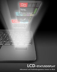 Doohoeek ultralahké puzdro s Bluetooth klávesnicou a LCD displejom pre iPad 11. gen. 2025 (A16) 11" a iPad 10. gen. 2022 10,9" – hliníkové telo, 180° otočný kĺb, trackpad, QWERTZ 3