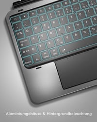Doohoeek ultralahké puzdro s Bluetooth klávesnicou a LCD displejom pre iPad 11. gen. 2025 (A16) 11" a iPad 10. gen. 2022 10,9" – hliníkové telo, 180° otočný kĺb, trackpad, QWERTZ 4