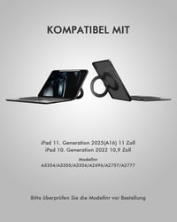 Doohoeek ultralahké puzdro s Bluetooth klávesnicou a LCD displejom pre iPad 11. gen. 2025 (A16) 11" a iPad 10. gen. 2022 10,9" – hliníkové telo, 180° otočný kĺb, trackpad, QWERTZ 7