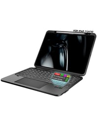 Doohoeek ultralahké puzdro s Bluetooth klávesnicou a LCD displejom pre iPad 11. gen. 2025 (A16) 11" a iPad 10. gen. 2022 10,9" – hliníkové telo, 180° otočný kĺb, trackpad, QWERTZ 1
