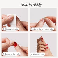 Set de unghii false tip pres-on DOONAILS, Inc., formă pătrată scurtă, gel moale, culoare roșu trandafir 5