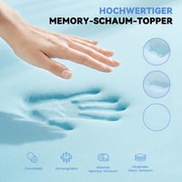 Topper pentru saltea din spumă cu memorie cu gel DOPEDIO, Oeko-TEX®, 180x200 cm, 7,5 cm, alb – husă găurită — husă de saltea găurită (stare: vezi a 2-a imagine) 9