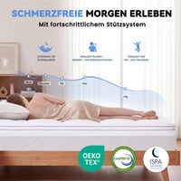 Topper pentru saltea din spumă cu memorie cu gel DOPEDIO, Oeko-TEX®, 180x200 cm, 7,5 cm, alb – husă găurită — husă de saltea găurită (stare: vezi a 2-a imagine) 10