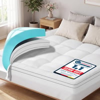 Topper pentru saltea din spumă cu memorie cu gel DOPEDIO, Oeko-TEX®, 180x200 cm, 7,5 cm, alb – husă găurită — husă de saltea găurită (stare: vezi a 2-a imagine) 1