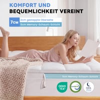 Topper pentru saltea din spumă cu memorie cu gel DOPEDIO, Oeko-TEX®, 180x200 cm, 7,5 cm, alb – husă găurită — husă de saltea găurită (stare: vezi a 2-a imagine) 7