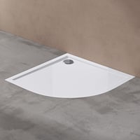 doporro Faro3 Zuhanytálca - 80x80x4 cm Akril Négyzet Alakú Fehér Lapos Zuhanytálca DIN Csatlakozóval Padlószintű Beépítéshez Modern Fürdőszo 3
