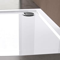 doporro Faro3 Zuhanytálca - 80x80x4 cm Akril Négyzet Alakú Fehér Lapos Zuhanytálca DIN Csatlakozóval Padlószintű Beépítéshez Modern Fürdőszo 5