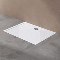 doporro Lucia02 Téglalap Alakú Zuhanytálca 90x120x4 cm Fehér Akril Csúszásgátló Profillal DIN Csatlakozással Padlószintű Beépítéshez 1