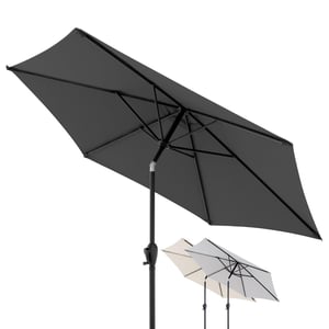 Vrtni suncobran Doppler Jack, promjer 250 cm, tamnosivi - okrugli suncobran za balkon i terasu s ručicom za otvaranje i nagibom