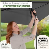 Balkónový slnečník Doppler Rethink 180x120 cm, prírodná farba, obdĺžnikový, 100% recyklovaný polyester, sklopný, výškovo nastaviteľný 5