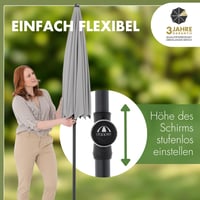 Doppler Rethink vrtni suncobran promjera 200 cm, prirodne boje, za balkon i terasu, 100% reciklirani poliester, nagibni, UV 50+ zaštita 3