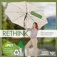 Doppler Rethink vrtni suncobran promjera 200 cm, prirodne boje, za balkon i terasu, 100% reciklirani poliester, nagibni, UV 50+ zaštita 2