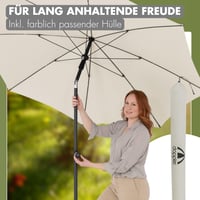 Doppler Rethink vrtni suncobran promjera 200 cm, prirodne boje, za balkon i terasu, 100% reciklirani poliester, nagibni, UV 50+ zaštita 7