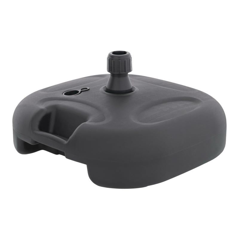Suport pentru umbrelă Doppler Töltőtalp 20L antracit – pentru umbrele de până la 180 cm, plastic HDPE, diametru tijă 19-32 mm, umplere cu apă sau nisip, 44x44x15 cm