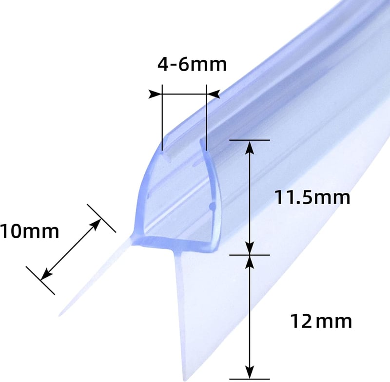 DOPPOSO Ívelt Zuhanykabin Tömítés 2x100cm 4-6mm Üveghez Gumitömítés