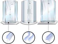 DOPPOSO Ívelt Zuhanykabin Tömítés 2x100cm 4-6mm Üveghez Gumitömítés 7