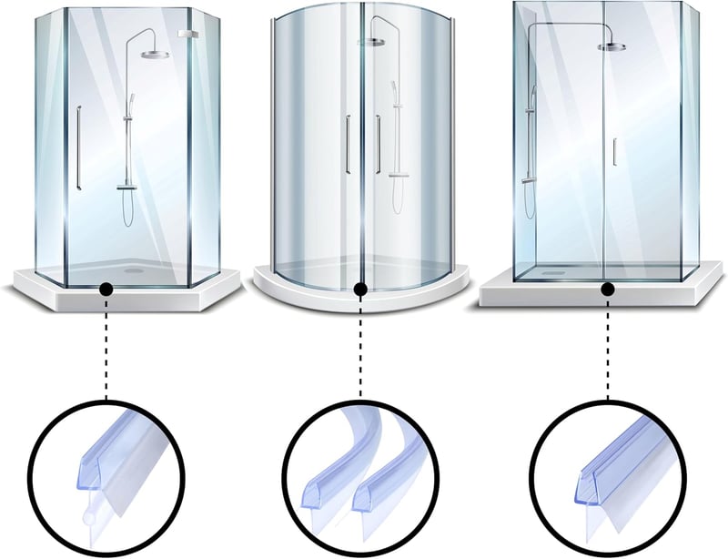 DOPPOSO Ívelt Zuhanykabin Tömítés 2x100cm 4-6mm Üveghez Gumitömítés