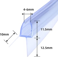DOPPOSO Ívelt Zuhanykabin Tömítés 2x70cm - 4-6mm Üveghez Vízszivárgás Elleni Fólia 2