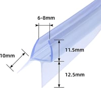 DOPPOSO Ívelt Zuhanykabin Tömítés 2x70cm 6-8mm Üveghez Gumitömítés 2