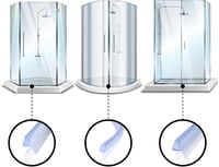 DOPPOSO Ívelt Zuhanykabin Tömítés 2x70cm 6-8mm Üveghez Gumitömítés 8