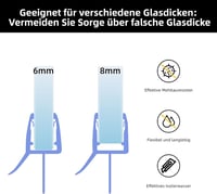 DOPPOSO Ívelt Zuhanykabin Tömítés 2x90cm 6-8mm Üveghez 6
