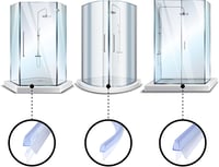 DOPPOSO Ívelt Zuhanykabin Tömítés 2x90cm 6-8mm Üveghez 8
