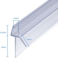 DOPPOSO Zuhanyajtó tömítés csere 2 x 90 cm 4 5 6 mm üveghez áttetsző vízlepergető zuhanykabinhoz fürdőkádhoz 2