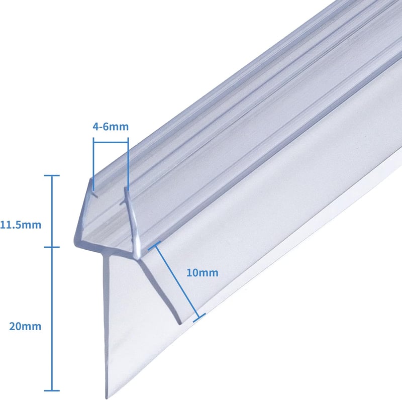 DOPPOSO Zuhanyajtó tömítés csere 2 x 90 cm 4 5 6 mm üveghez áttetsző vízlepergető zuhanykabinhoz fürdőkádhoz