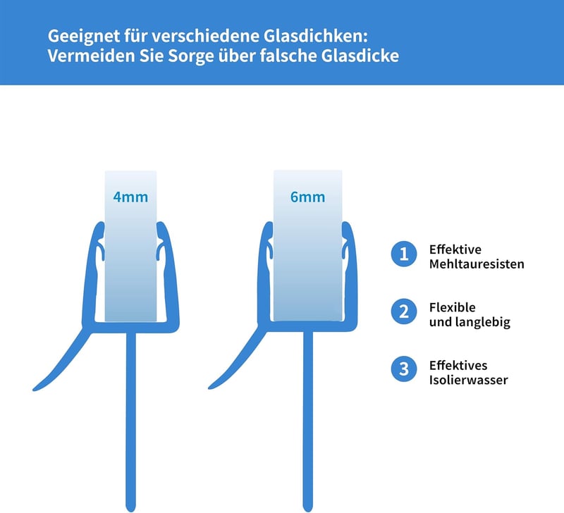 DOPPOSO Zuhanyajtó tömítés csere 2 x 90 cm 4 5 6 mm üveghez áttetsző vízlepergető zuhanykabinhoz fürdőkádhoz