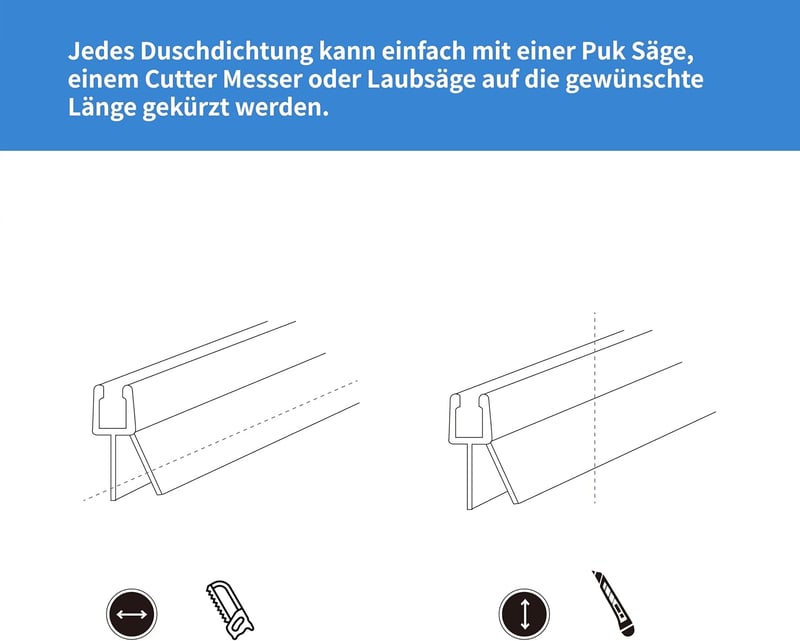 DOPPOSO Zuhanyajtó tömítés csere 2 x 90 cm 4 5 6 mm üveghez áttetsző vízlepergető zuhanykabinhoz fürdőkádhoz