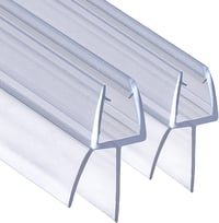 DOPPOSO Zuhanyajtó üveg tömítőszalag 2 x 80 cm csere tömítés 4 5 6 mm üveghez, hosszú gumidudorral 1