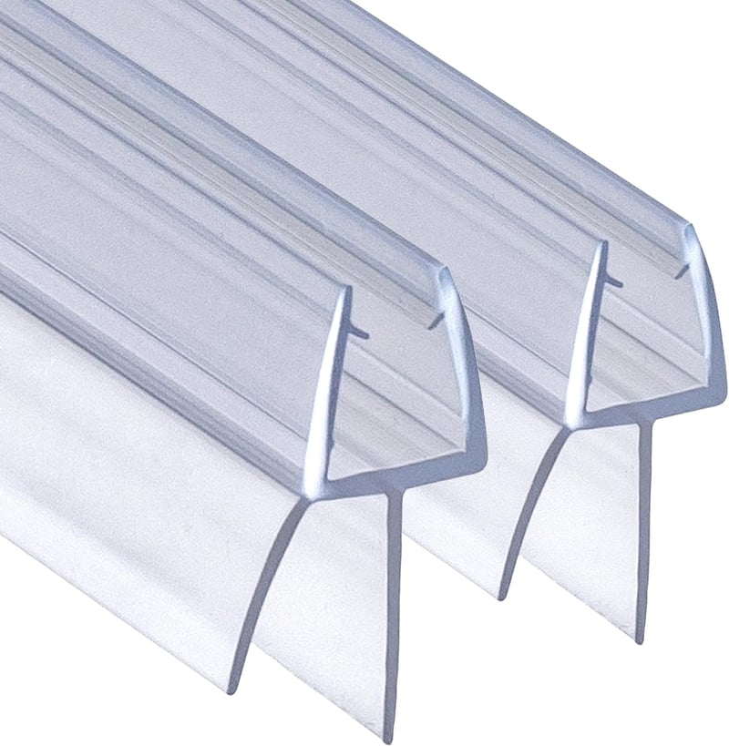 DOPPOSO Zuhanyajtó üveg tömítőszalag 2 x 80 cm csere tömítés 4 5 6 mm üveghez, hosszú gumidudorral