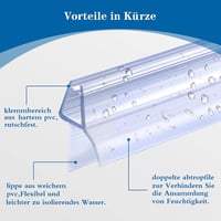 DOPPOSO Zuhanykabin Ajtó Tömítés 2x80cm 4-6mm Üveghez Vízlepergető Gumi 3