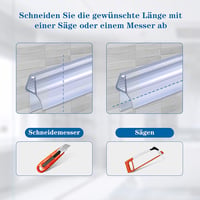 DOPPOSO Zuhanykabin Ajtó Tömítés 2x80cm 4-6mm Üveghez Vízlepergető Gumi 7