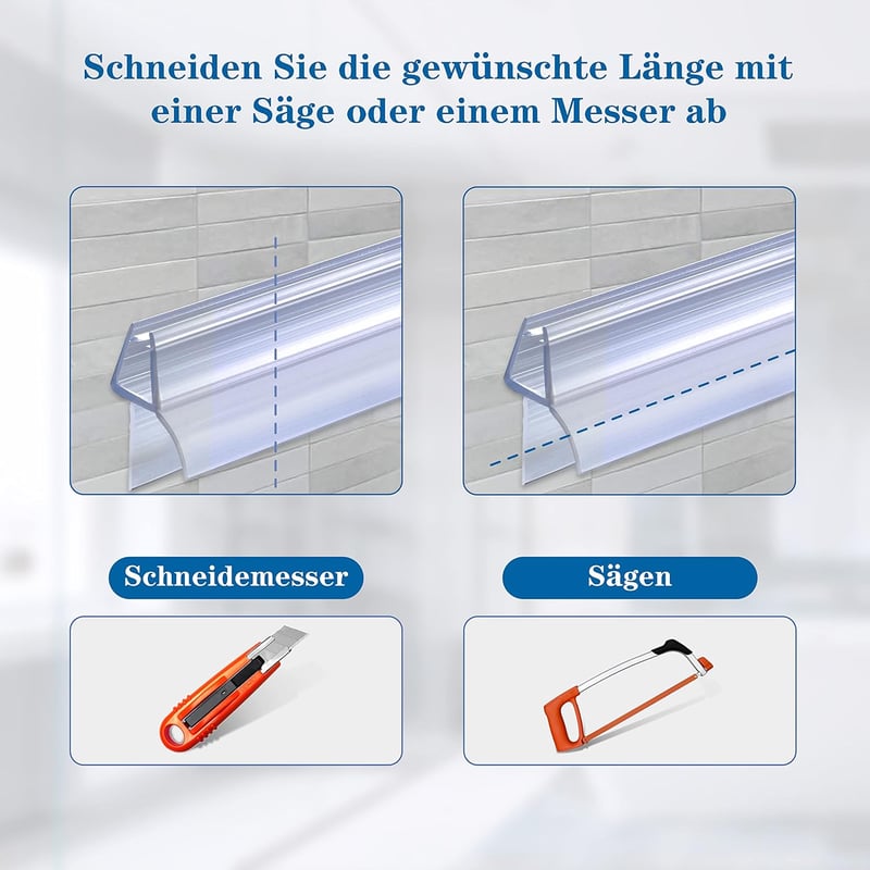 DOPPOSO Zuhanykabin Ajtó Tömítés 2x80cm 4-6mm Üveghez Vízlepergető Gumi