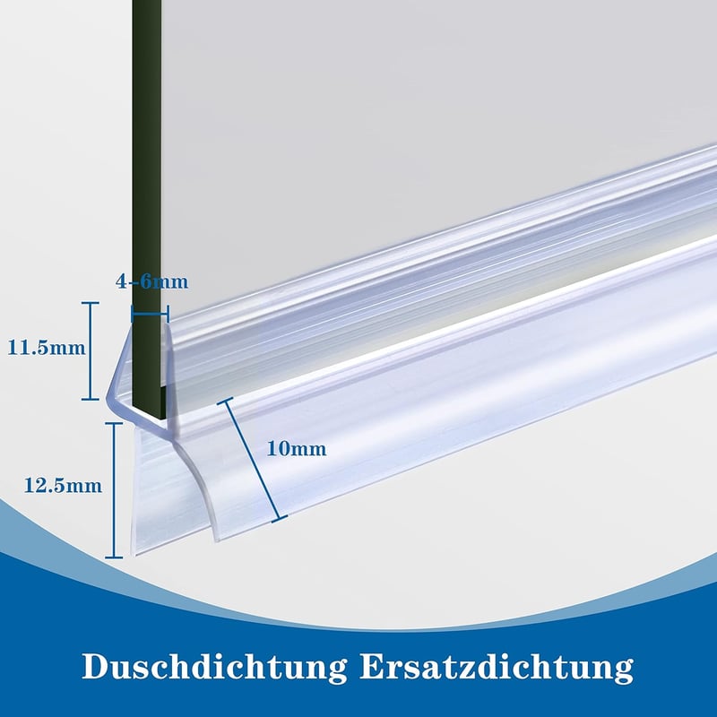 DOPPOSO Zuhanykabin Ajtó Tömítés 2x80cm 4-6mm Üveghez Vízlepergető Gumi