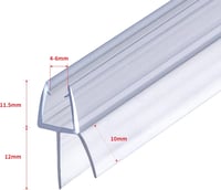 DOPPOSO Zuhanykabín Tömítés 2x60 cm Gumi Szalag 4-6 mm Üvegajtóhoz 2