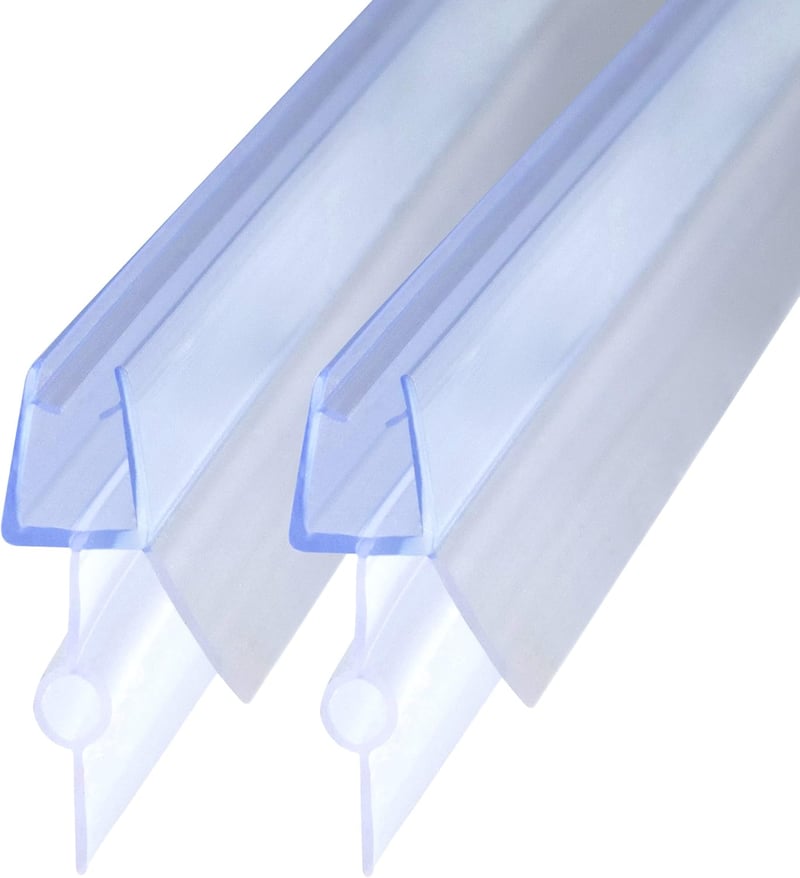 DOPPOSO Zuhanytömítés 2x80 cm - 4/5/6 mm Üvegajtóhoz - Átlátszó PVC Vízzáró Profil Zuhanykabin Kádparaván Ajtóhoz - Vágható