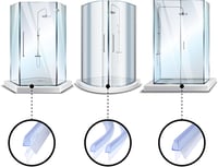DOPPOSO Zuhanytömítés 2x80 cm - 4/5/6 mm Üvegajtóhoz - Átlátszó PVC Vízzáró Profil Zuhanykabin Kádparaván Ajtóhoz - Vágható 7