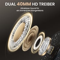 DOQAUS Care 1 Bluetooth over-ear fejhallgató mikrofonnal, 90 órás akkumulátor, HiFi - szürke 4