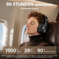 DOQAUS Care 1 Bluetooth over-ear fejhallgató mikrofonnal, 90 órás akkumulátor, HiFi - szürke 2