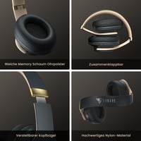 DOQAUS Care 1 Bluetooth over-ear fejhallgató mikrofonnal, 90 órás akkumulátor, HiFi - szürke 8