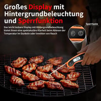 DOQAUS Digitális Húshőmérő 3s Gyors Mérés ±0.5°C Pontosság Rozsdamentes Szonda 3