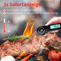 DOQAUS Digitális Húshőmérő Grillhőmérő Konyhai Hőmérő Fekete 3