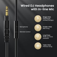 DJ slúchadlá DOQAUS HD1, káblové, cez uši (over-ear), 50 mm neodymový menič, štúdiové monitorovacie slúchadlá, 6,35 mm a 3,5 mm jack konektor, nastaviteľný hlavový most, Pro Audio Kit 8