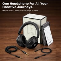 DJ slúchadlá DOQAUS HD1, káblové, cez uši (over-ear), 50 mm neodymový menič, štúdiové monitorovacie slúchadlá, 6,35 mm a 3,5 mm jack konektor, nastaviteľný hlavový most, Pro Audio Kit 9