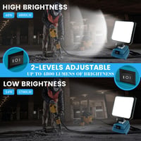 Dorehouse 48W 4800LM LED pracovné svetlo pre 18V akumulátory Makita, s 2 USB portmi, nastaviteľným jasom, prenosný reflektor, stavebné svietidlo, náhrada za DML816 4