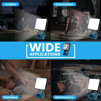 Dorehouse 48W 4800LM LED pracovné svetlo pre 18V akumulátory Makita, s 2 USB portmi, nastaviteľným jasom, prenosný reflektor, stavebné svietidlo, náhrada za DML816 5
